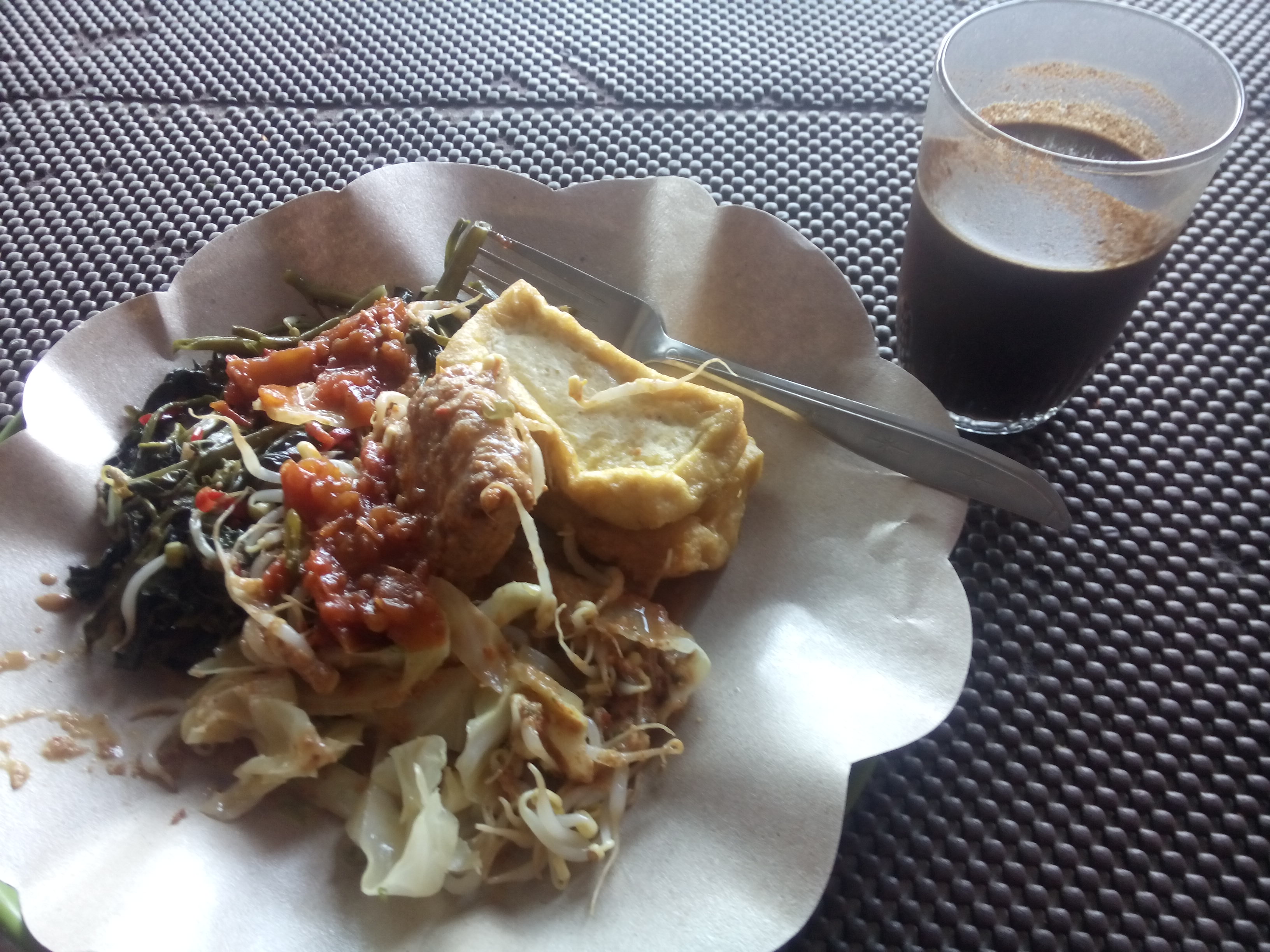 A plate of Indonesian food